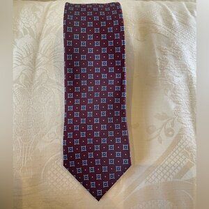 Robert Talbott Burgundy and Blue Patterned Tie